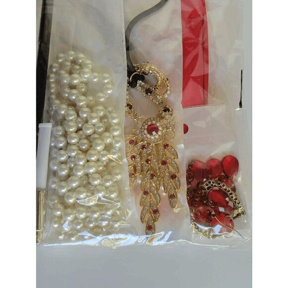 ❤️✨ 5PCS 1920s Red Accessories Flapper Great Gatsby Retro Costume Set NEW main image 9